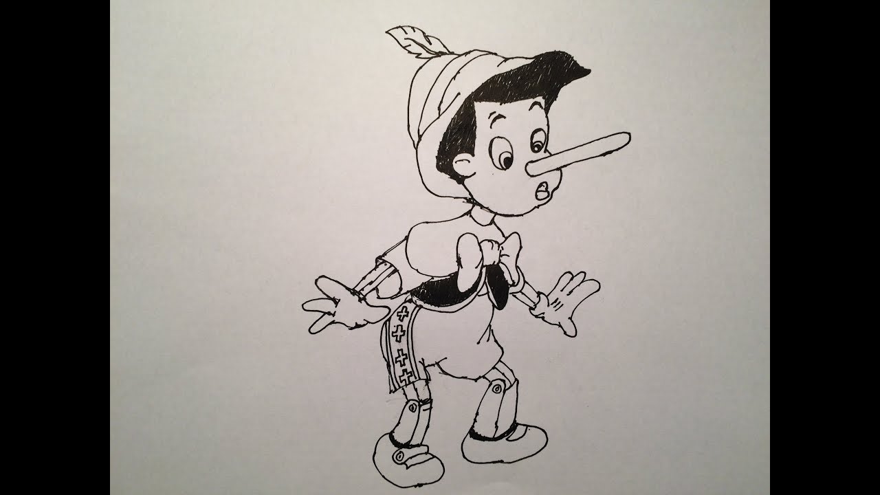 1280x720 How To Draw Pinocchio - Pinocchio Sketch