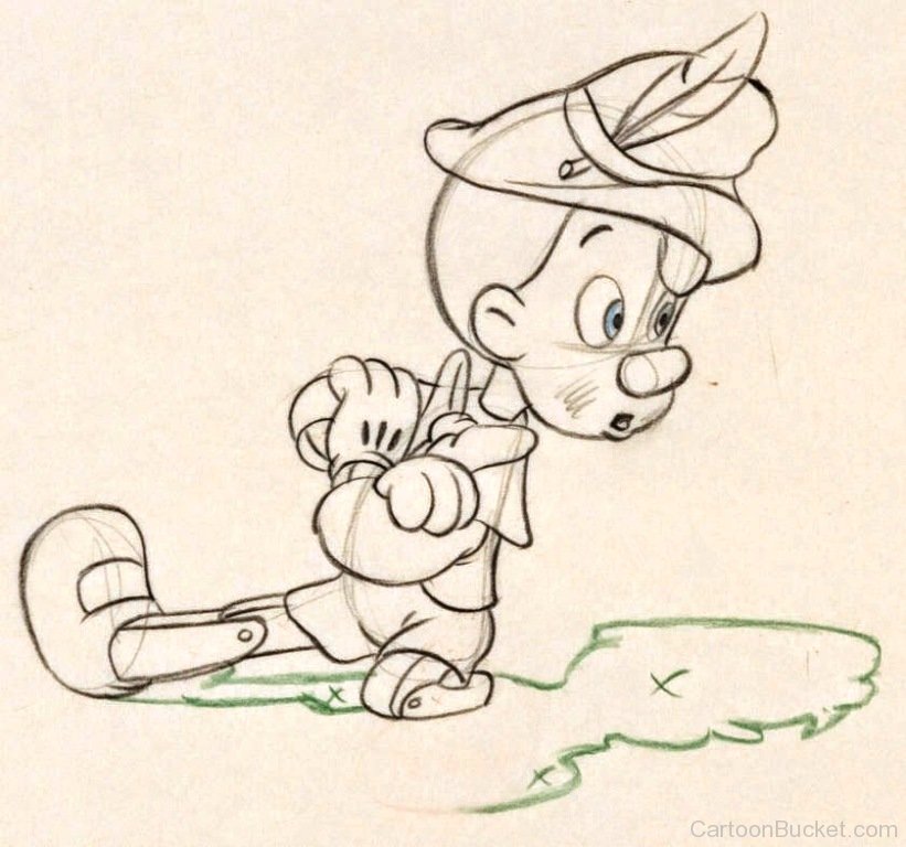 821x768 Pencil Sketch Of Pinocchio - Pinocchio Sketch