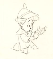 220x244 Pinnochio Sketch By Milt Kahl Art Of Animation - Pinocchio Sketch