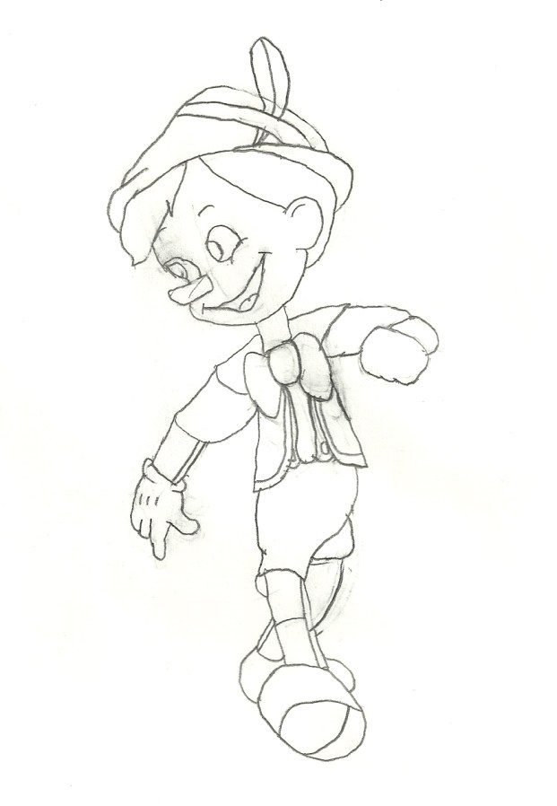 621x898 Pinocchio Sketch By Dragonrider1227 - Pinocchio Sketch