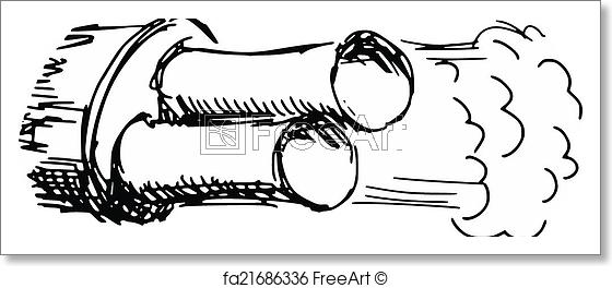 560x264 Free Art Print Of Car Exhaust Pipe. Sketch, Doodle Illustration Of - Pipe Sketch