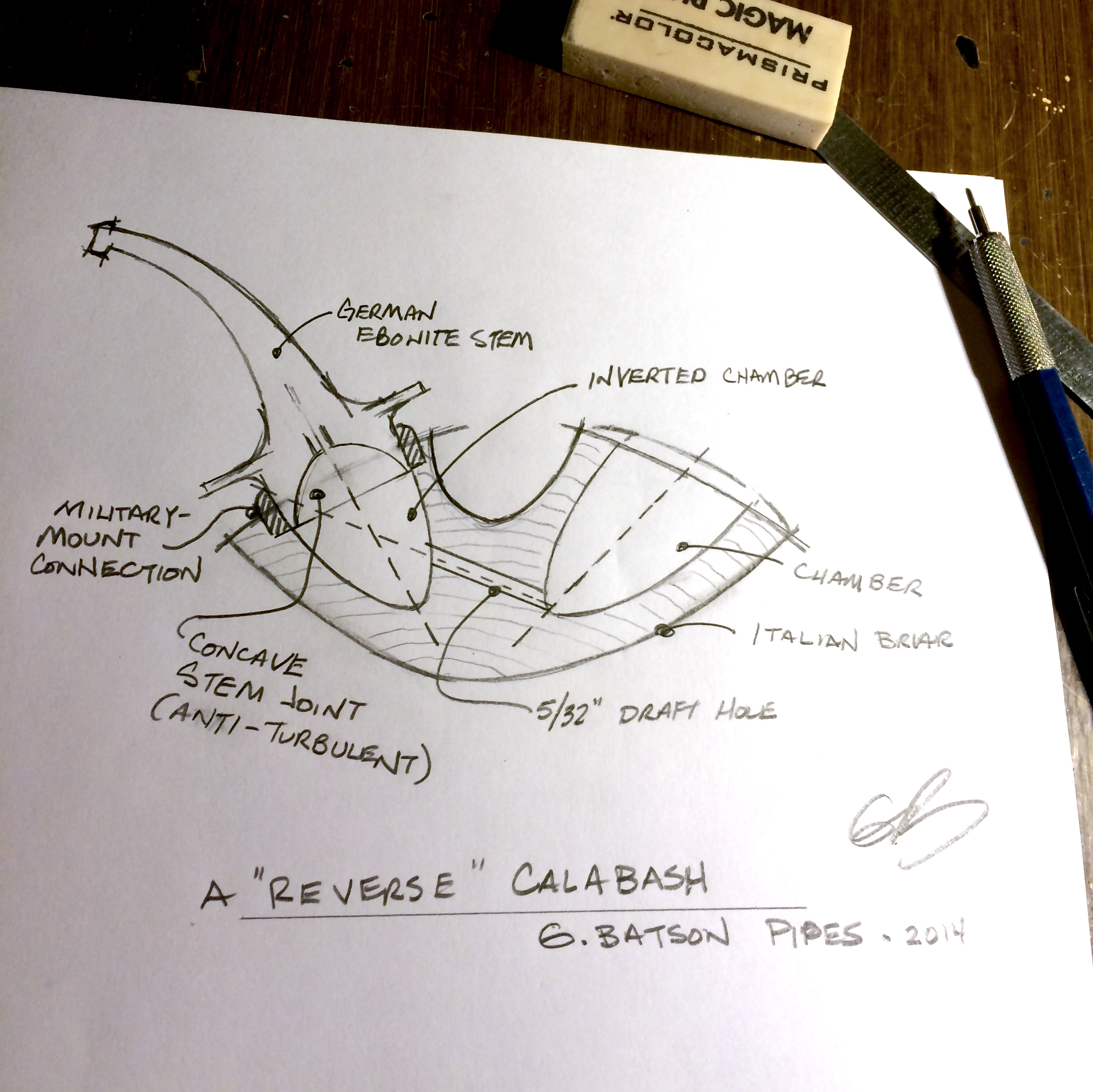 2448x2447 G. Batson Pipes Site Redesign Giveaway G. Batson Pipes - Pipe Sketch