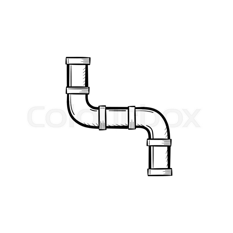 800x800 Water Pipe Hand Drawn Outline Doodle Icon. Pipeline Vector Sketch - Pipe Sketch