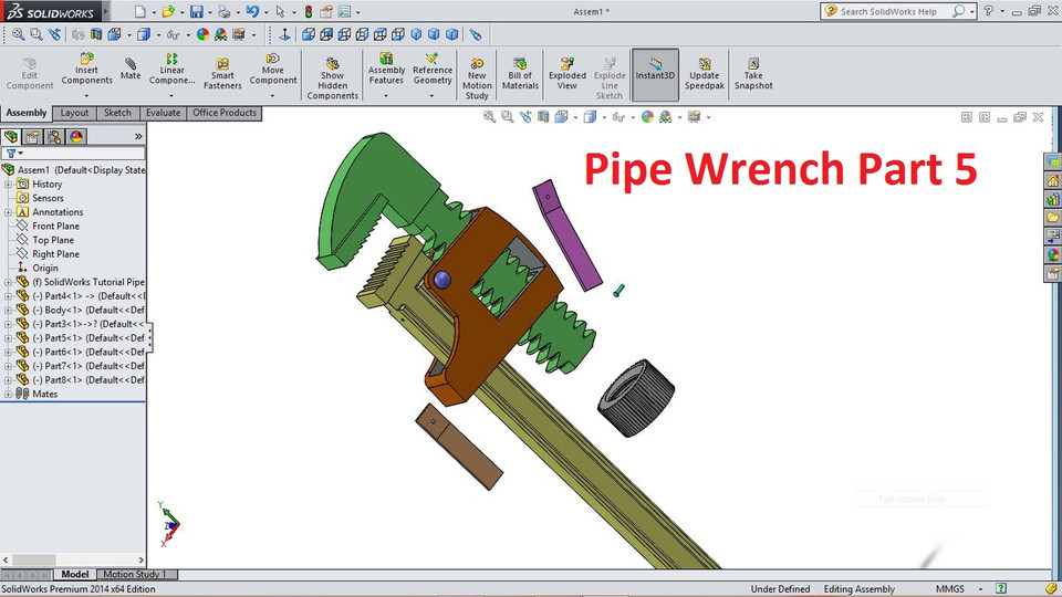 960x540 Pipe Wrench 3d Cad Model Library Grabcad - Pipe Wrench Sketch