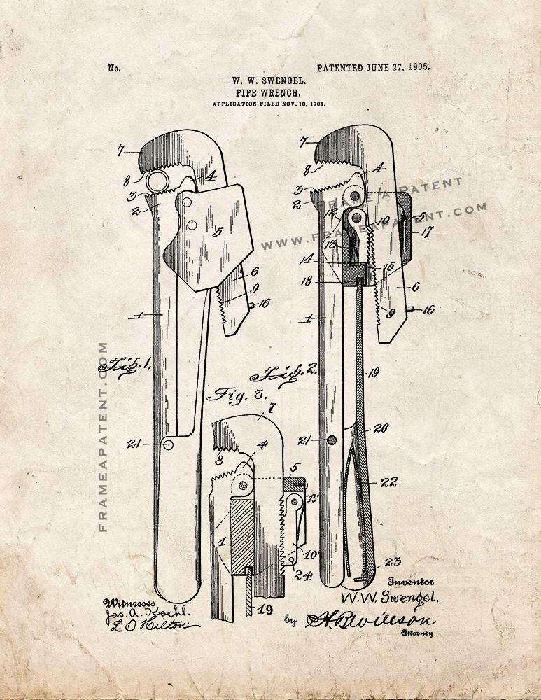 773x1000 Pipe Wrench Patent Print Old Look Ebay - Pipe Wrench Sketch
