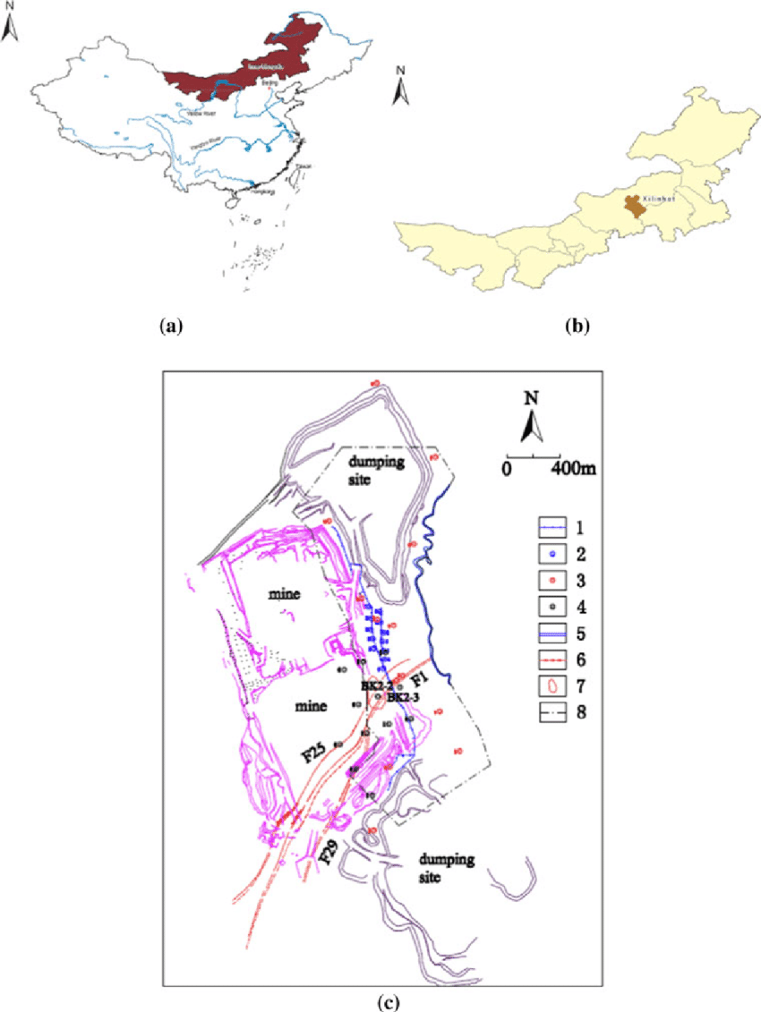 850x1131 Sketch Map Of Shengli No. 1 Open Pit Coalmine (1. Drainage - Pipeline Sketch