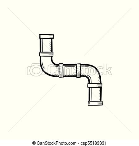 450x470 Water Pipeline Hand Drawn Sketch Icon. Water Pipe Hand Drawn - Pipeline Sketch