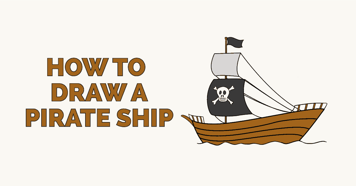 1200x628 How To Draw A Pirate Ship - Pirate Boat Sketch
