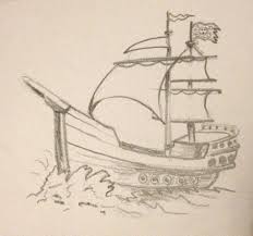 232x217 Pirate Ship Color Pencil Drawing Pictures - Pirate Boat Sketch