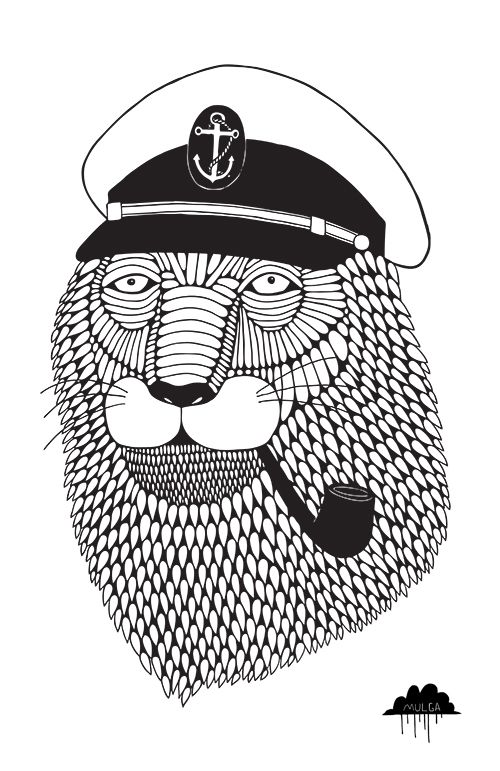 500x771 Mulga The Artist +captain+lion+hat+mane+king+of+the+jungle+pipe+ - Pirate Hat Sketch
