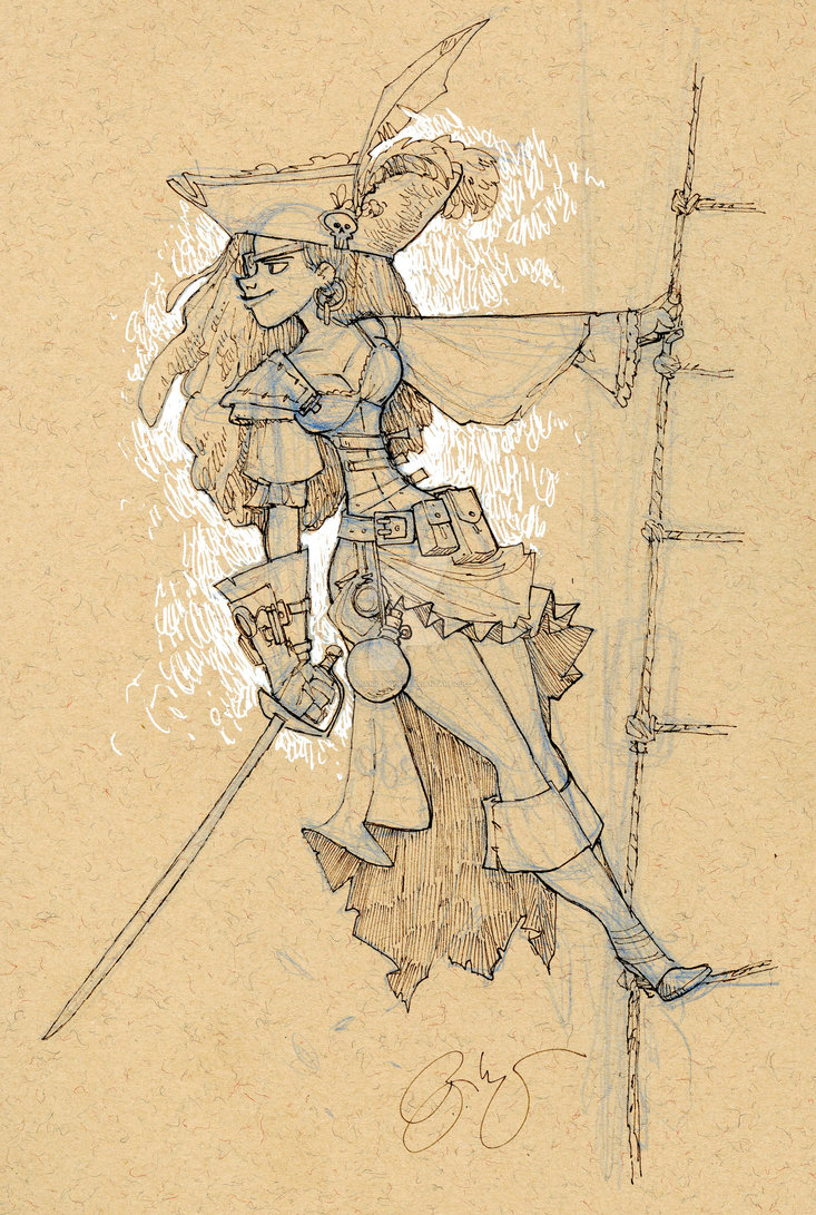 733x1091 Pirate Sketch By Briankesinger - Pirate Hat Sketch