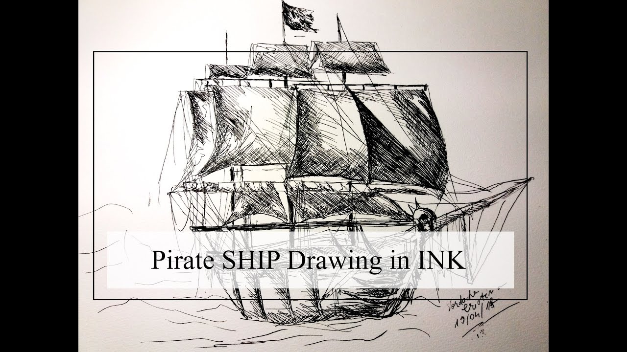 1280x720 Pirate Ship Drawing - Pirate Ship Sketch
