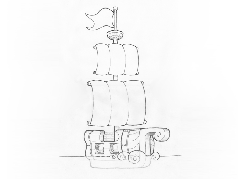 800x600 Pirate Ship Sketch By Jerimy - Pirate Ship Sketch