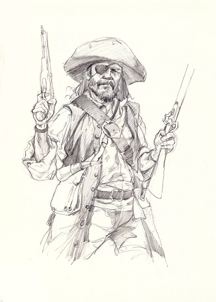 700x976 Pirate Sketch 1 By Josephqiuart - Pirate Sketch