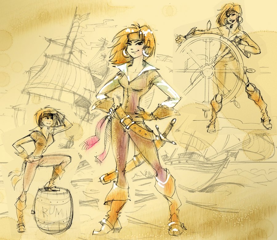 900x781 Pirate Sketch By Elfessa - Pirate Sketch