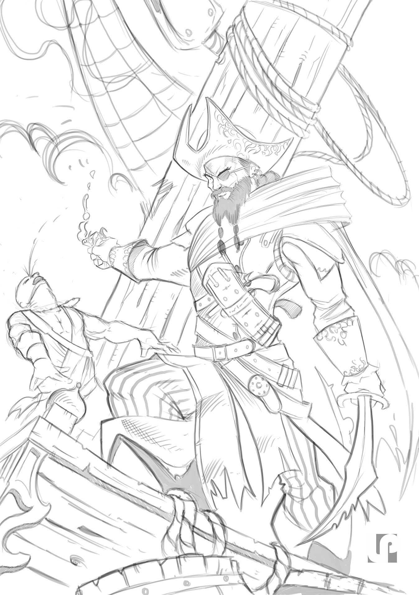 1347x1910 Javi Laparra - Pirate Sketch