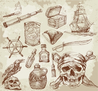 395x368 Free Pirate Skull Vector Free Vector Download (799 Free Vector - Pirate Skull Sketch