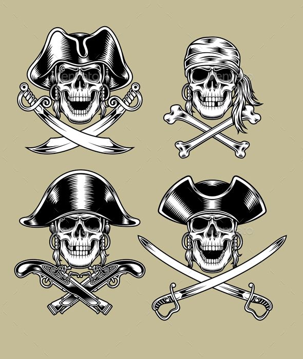 590x700 Icon - Pirate Skull Sketch