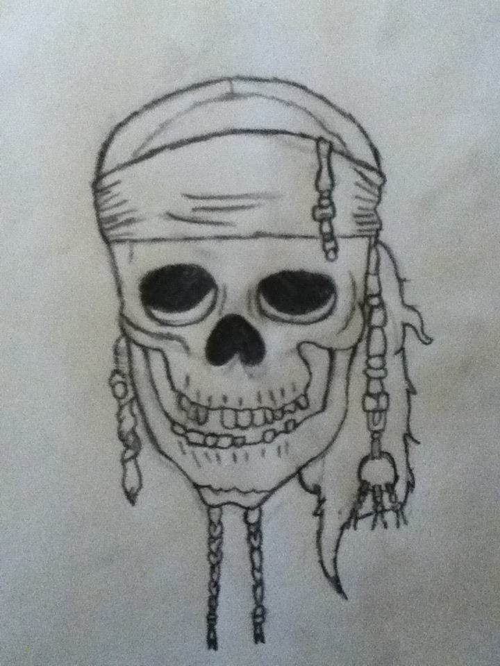 720x960 Image - Pirate Skull Sketch