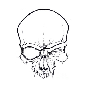 300x300 Pirate Skull Drawing By Daniel Brunner - Pirate Skull Sketch