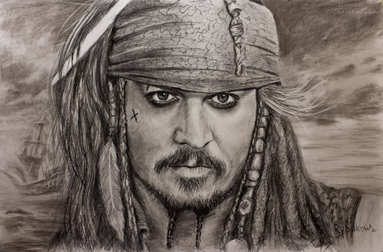 750x494 Portrait Captain Jack Sparrow Pirates Of Caribbean. Johnny Depp - Pirates Of The Caribbean Sketch