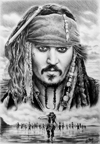 Pirates Of The Caribbean Sketch at PaintingValley.com | Explore ...