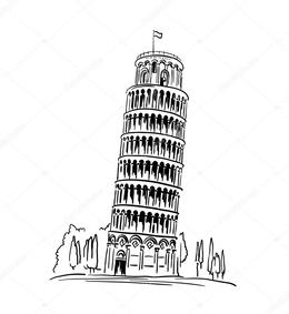 260x283 Download Italy Vector Clipart Leaning Tower Of Pisa Sketch - Pisa Tower Sketch