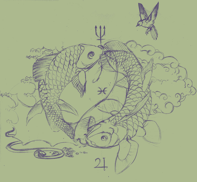 800x736 Pisces Sketch By Obloquycondemed - Pisces Sketch