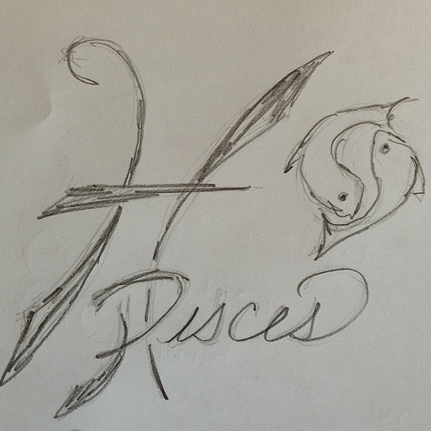 612x612 Sketches For Pisces - Pisces Sketch