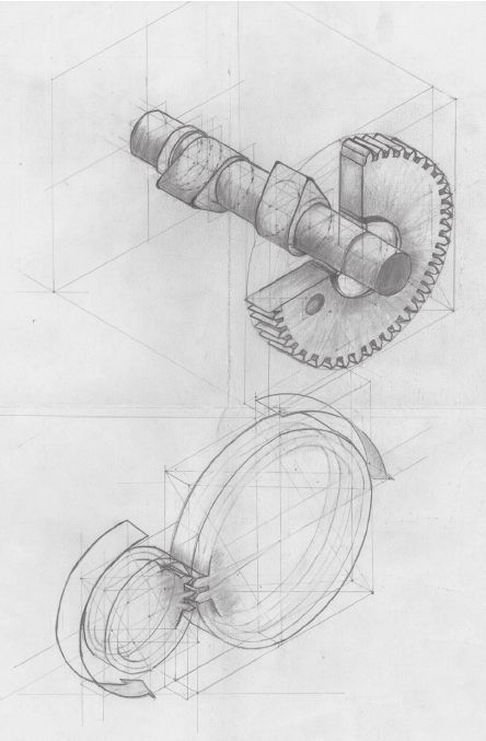 444x677 Student Drawing Isometric Piston Download Scientific Diagram - Piston Sketch