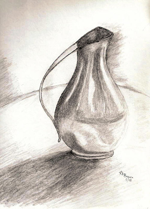 500x698 Rita Keeley Brown Drawings - Pitcher Sketch