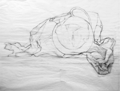 400x302 Silver Globe Pitcher Contour Drawing - Pitcher Sketch