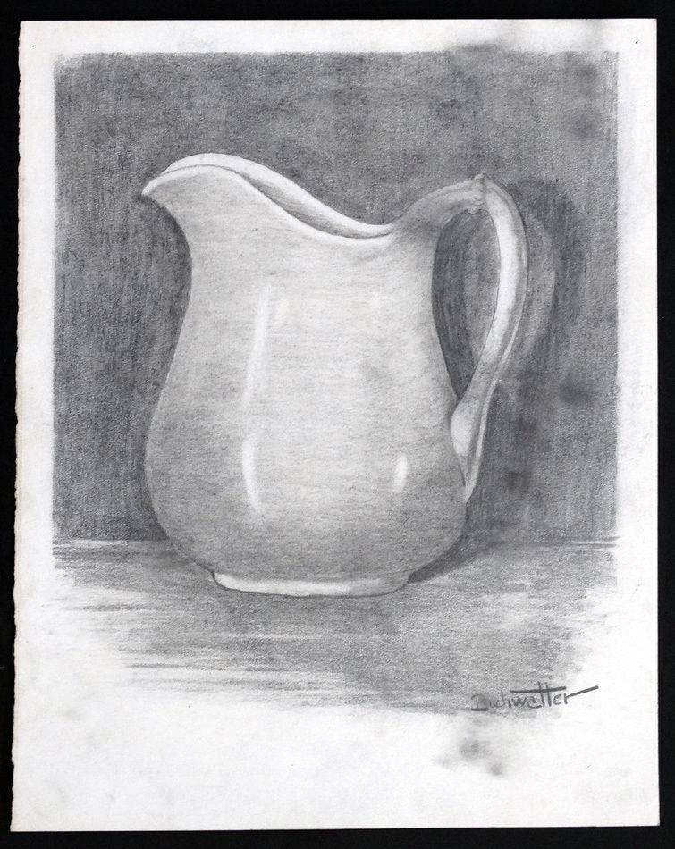 755x950 Water Pitcher Vintage 1920 Drawing Illustration Folk Art Sketch - Pitcher Sketch