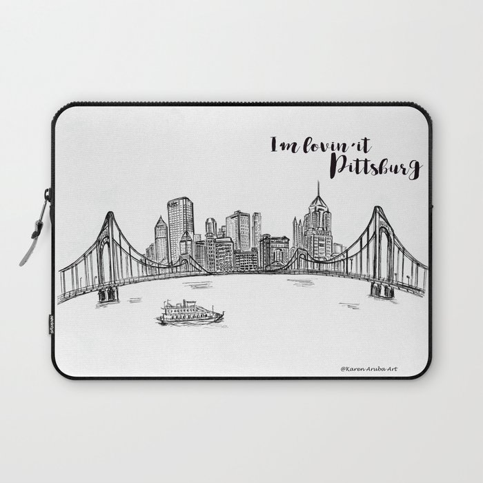 700x700 Ink Sketch Pittsburgh Skyline Laptop Sleeve By Karenaruba Society6 - Pittsburgh Skyline Sketch