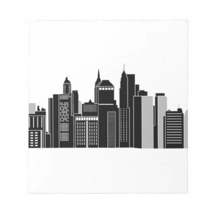 422x422 Pittsburgh Skyline Notepad - Pittsburgh Skyline Sketch