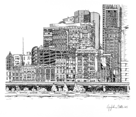 Pittsburgh Skyline Sketch at PaintingValley.com | Explore collection of ...