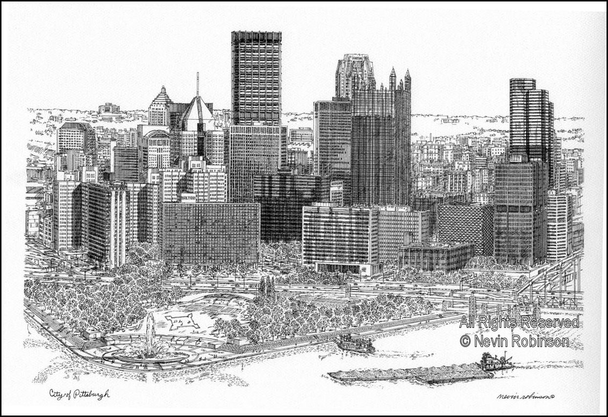 Pittsburgh Skyline Sketch at Explore collection of
