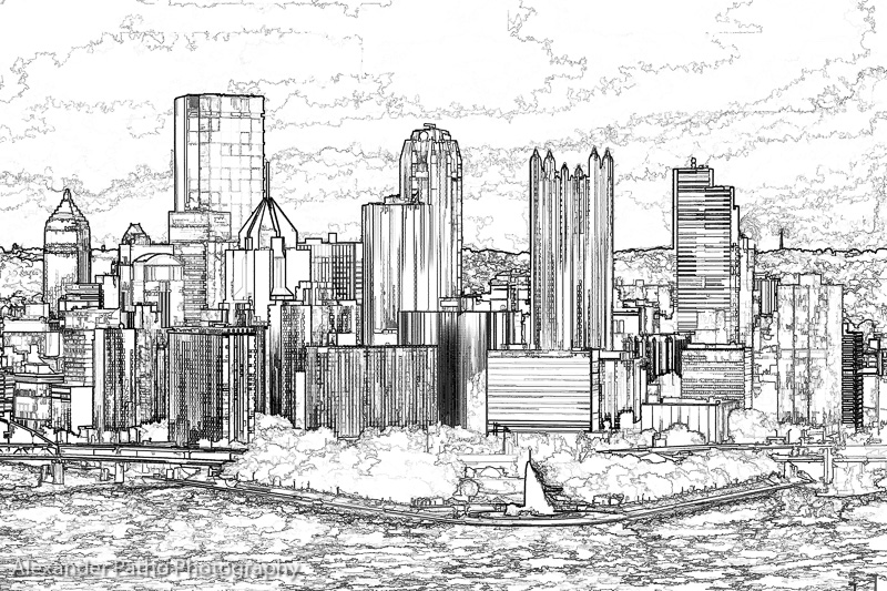 800x533 Gallery Of Pittsburgh Photographs - Pittsburgh Skyline Sketch