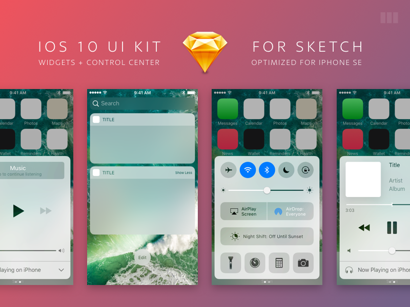 Magic widgets. Iphone UI Kit. IOS UI Kit. UI Kit for IOS. UI Kit for Sketch.