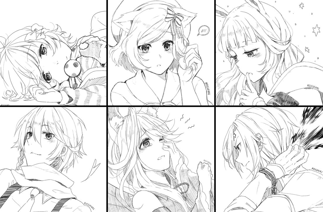 1102x725 Sketch Commissions 3 By Rosuuri - Pixiv Sketch