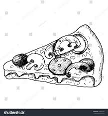 217x232 Pizza Drawing Black And White - Pizza Sketch