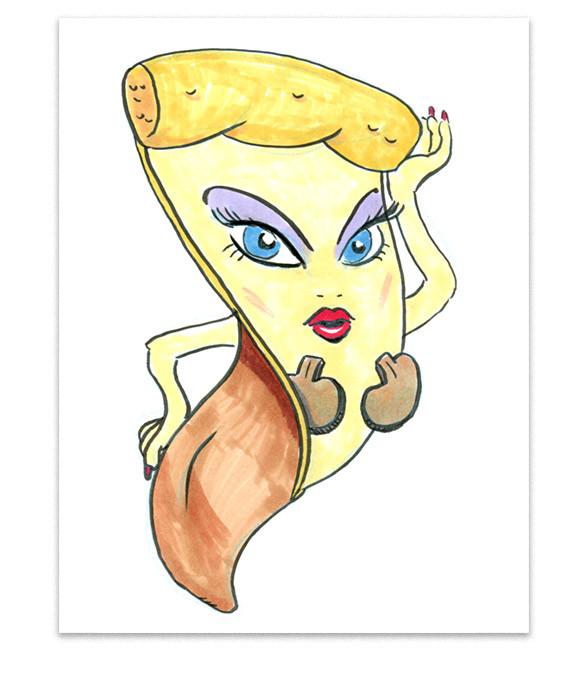 587x690 Hot Pizza Ass Marker Sketch By Lee Bretschneider Breshnyda - Pizza Sketch