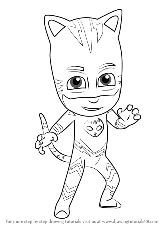 567x800 Learn How To Draw Catboy From Pj Masks (Pj Masks) Step By Step - Pj Mask Sketch
