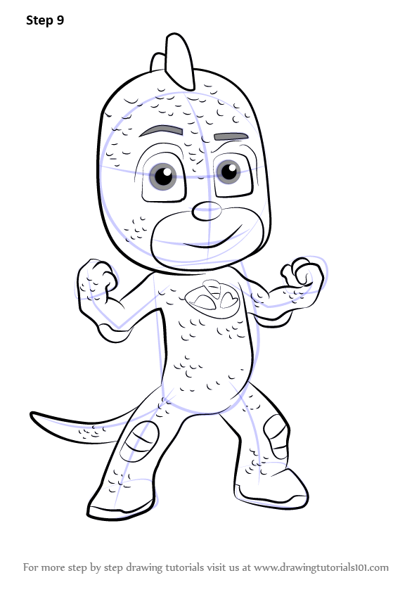 596x842 Learn How To Draw Gekko From Pj Masks (Pj Masks) Step By Step - Pj Mask Sketch