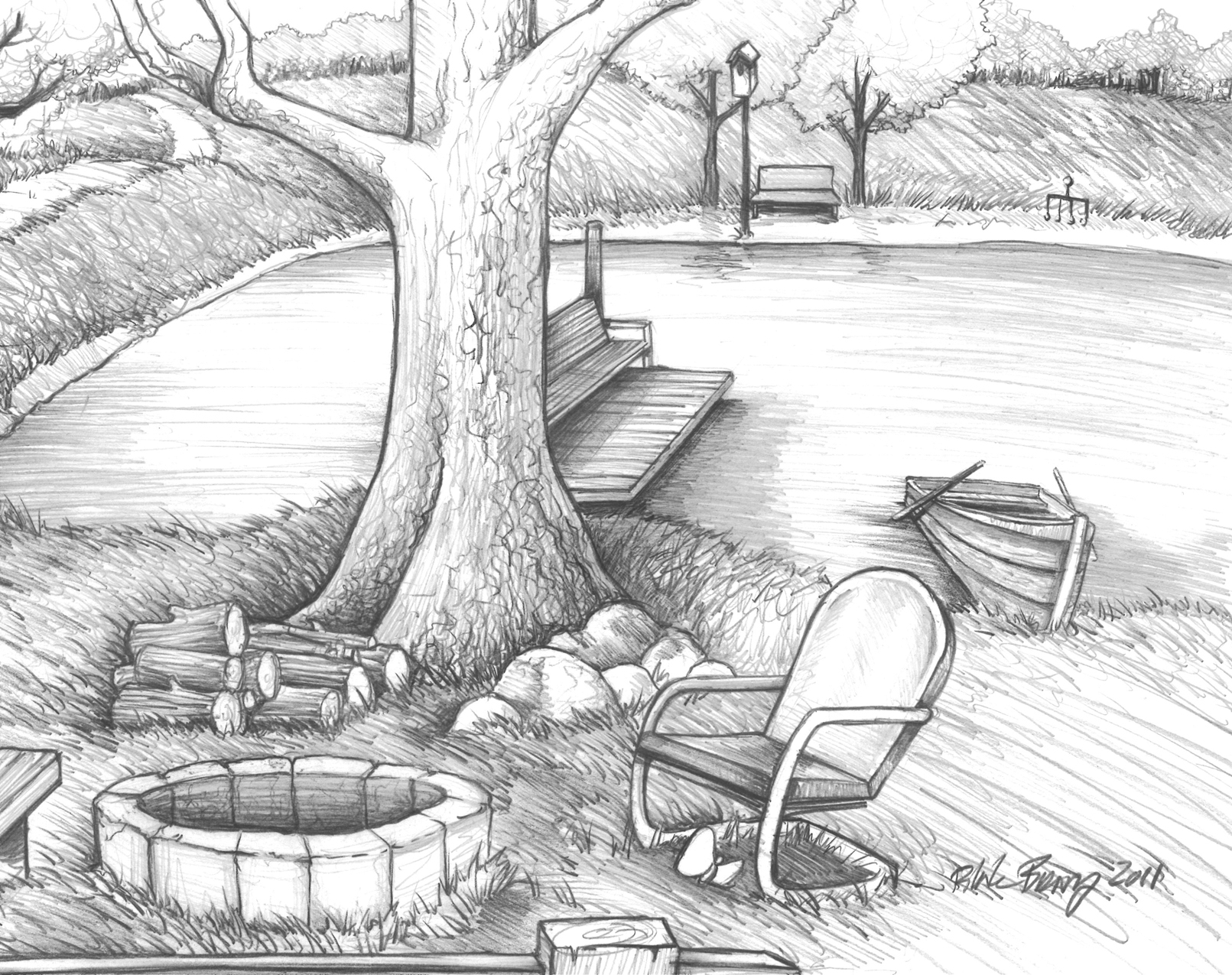 1611x1275 The Pond Sketch Finalized Ish - Place Sketch