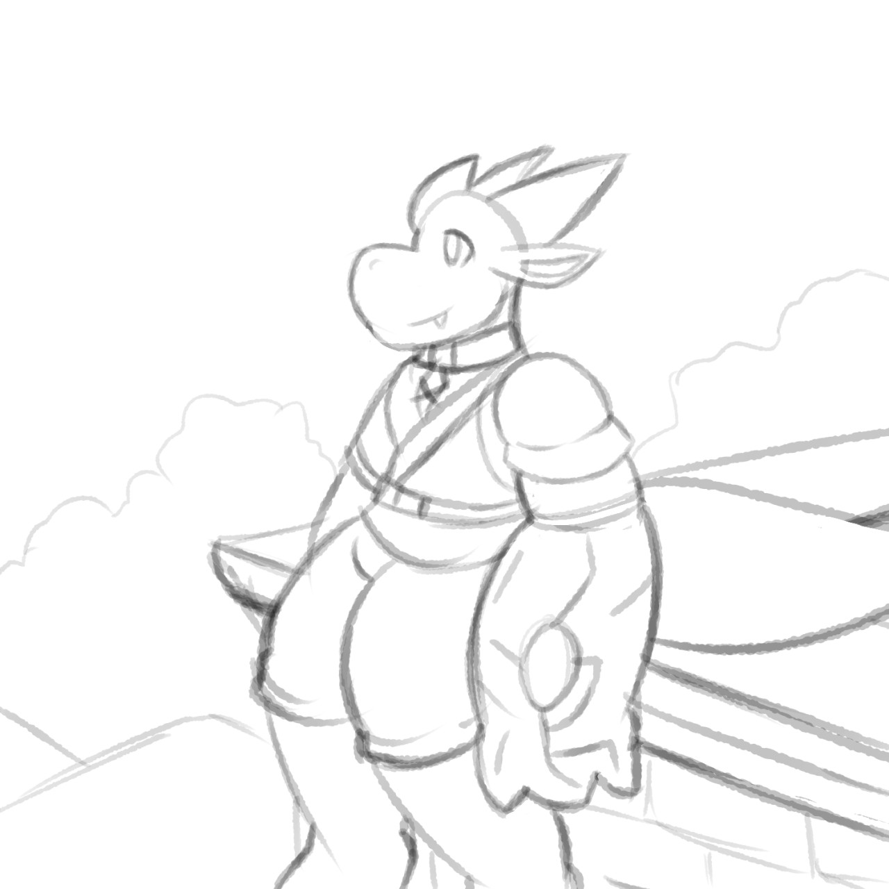 1280x1280 Commission Plain Sketch Example] By Creature Unknown - Plain Sketch