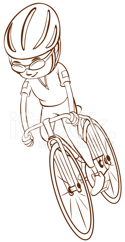 533x1024 Plain Sketch Of A Cyclist Stock Vector - Plain Sketch