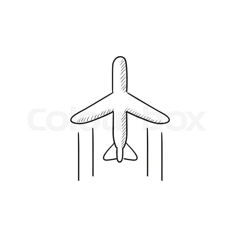 800x800 Cargo Plane Vector Sketch Icon Isolated On Background. Hand Drawn - Plane Sketch