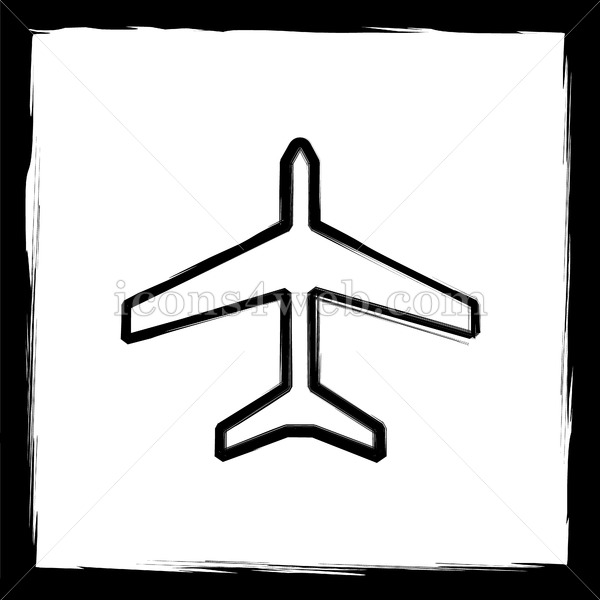 600x600 Plane Sketch Icon. - Plane Sketch