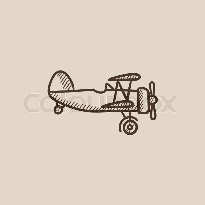 800x800 Propeller Plane Sketch Icon For Web, Mobile And Infographics. Hand - Plane Sketch